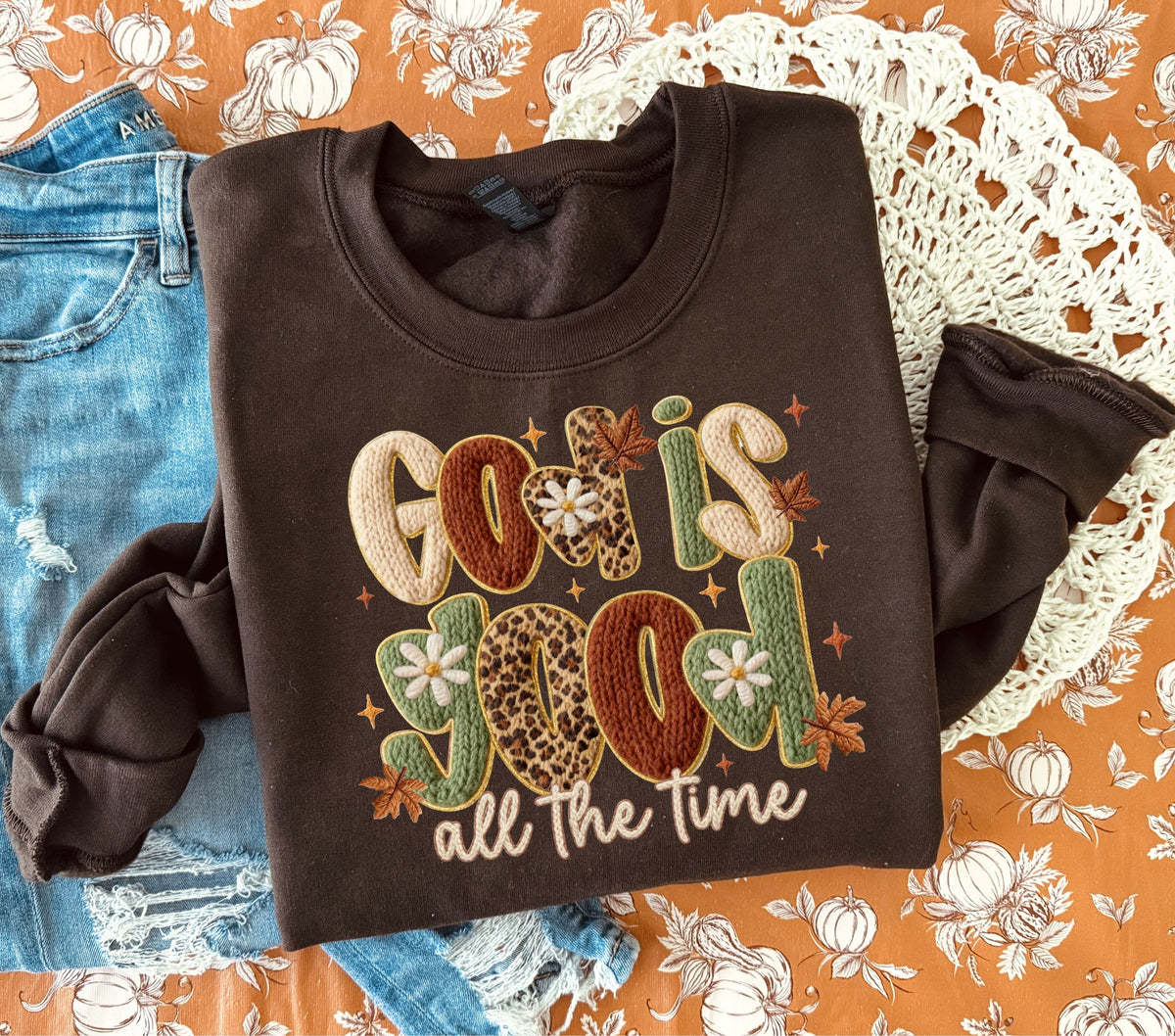 God is good faux Yarn  DTF Transfers