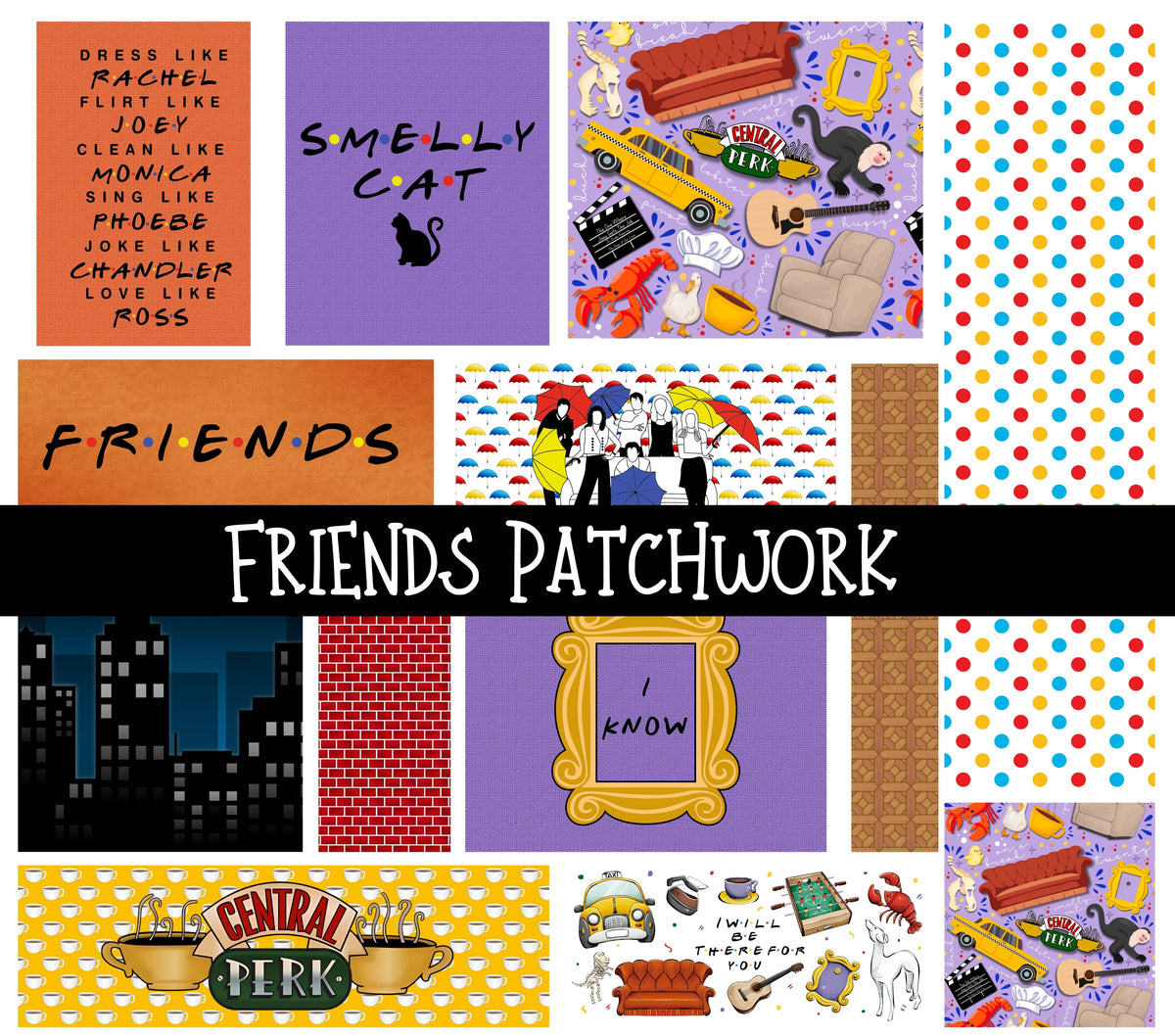 Friends Doodle Patchwork Set