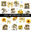 Frogs and Sunflowers Doodle Patchwork Set