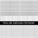 Frogs and Sunflowers Doodle Patchwork Set