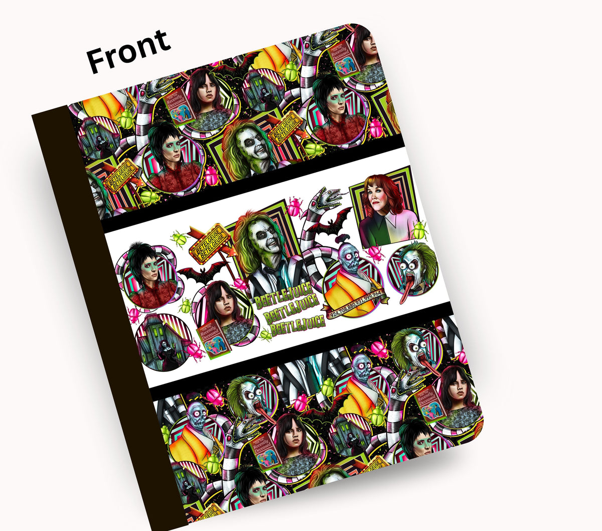 Beetlejuice vinyl composition notebook wrap