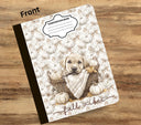 Fall Vibes Puppy vinyl composition notebook wrap