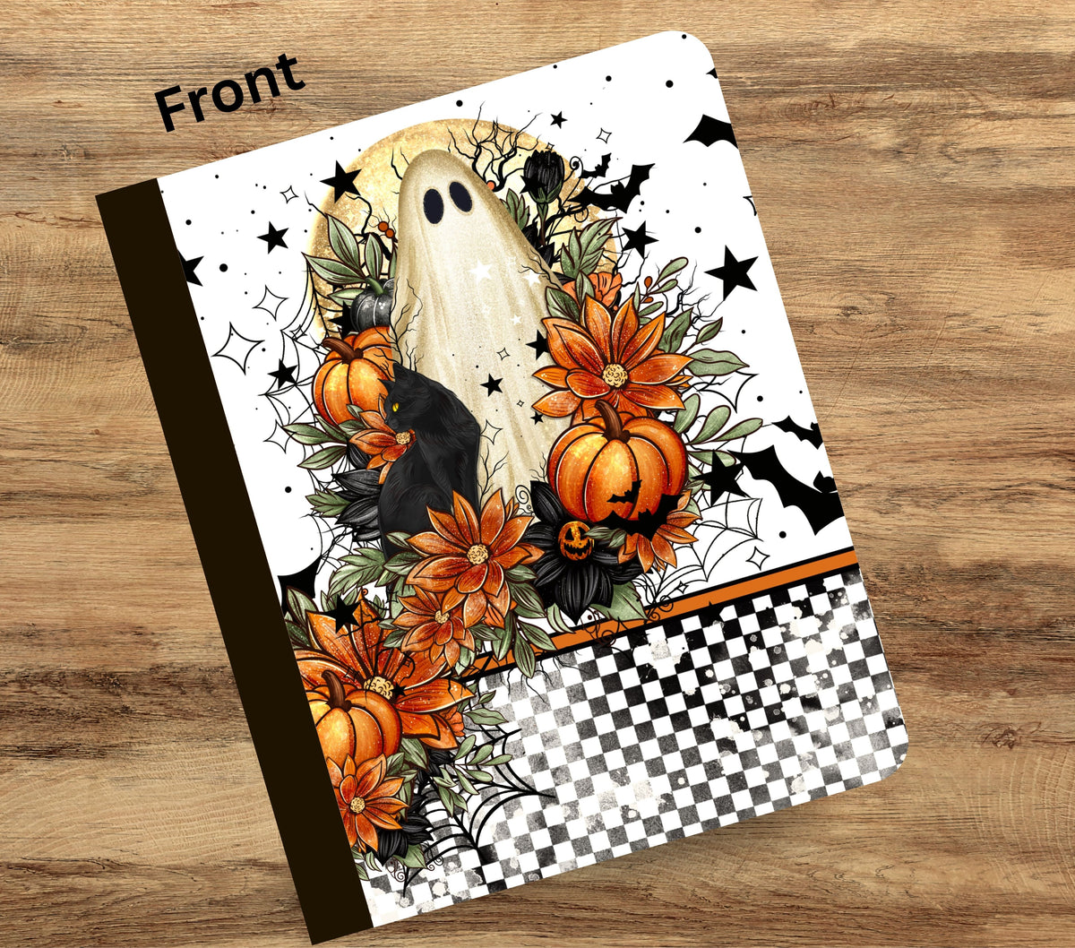 Spooky Ghost vinyl composition notebook wrap