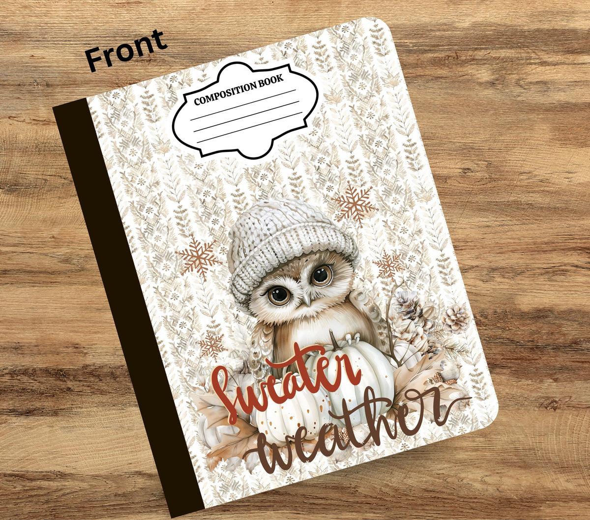 Sweater Weather vinyl composition notebook wrap