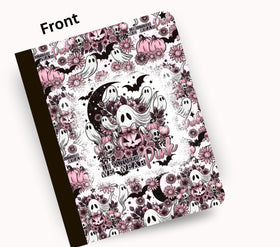 In October we wear pink vinyl composition notebook wrap