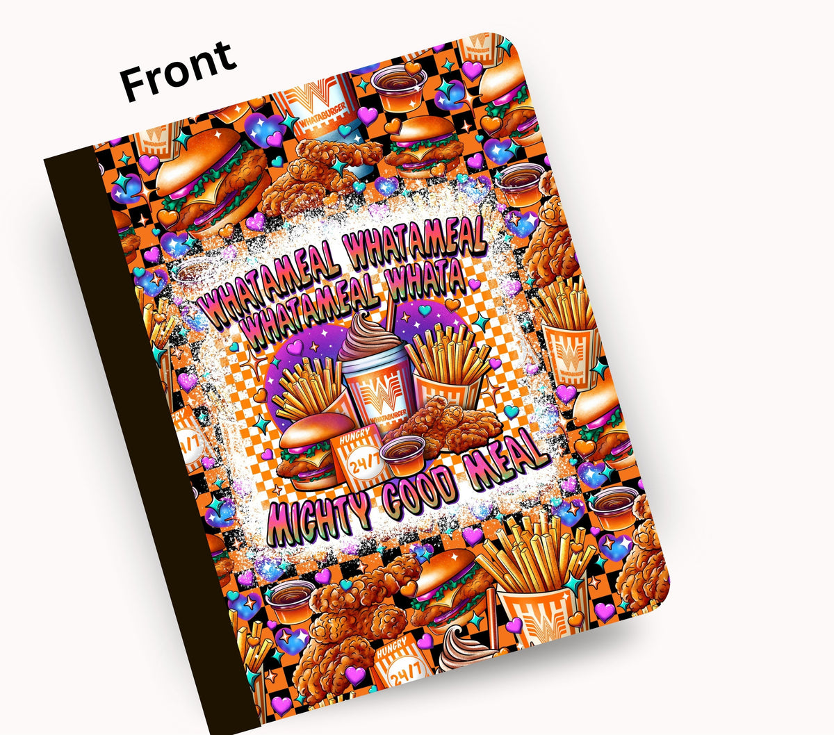 Whatameal vinyl composition notebook wrap