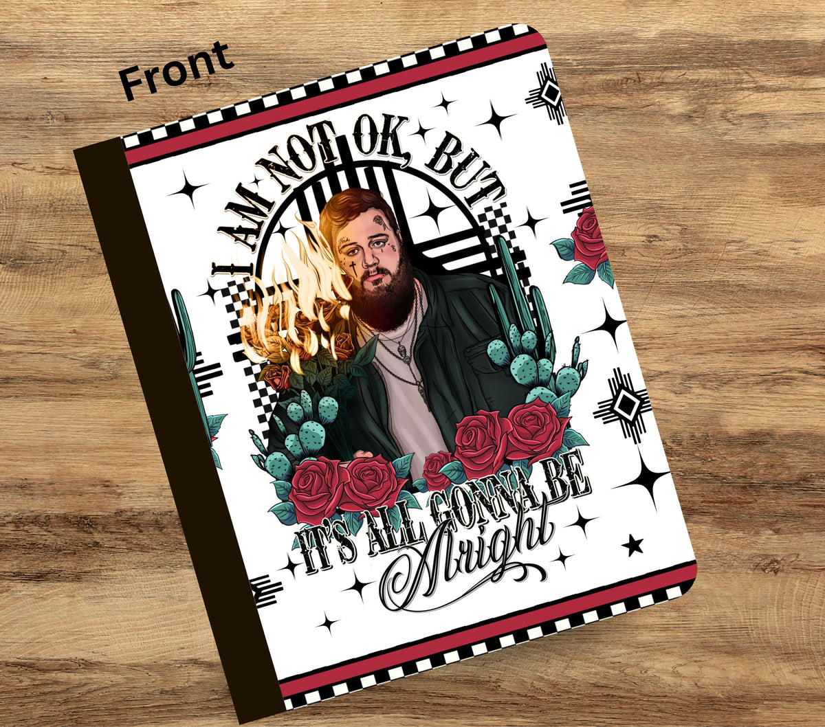 Jelly Roll vinyl composition notebook wrap