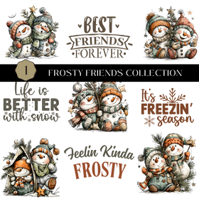 Frosty Friends Collection UV DTF Decal Sheets- 3 Designs