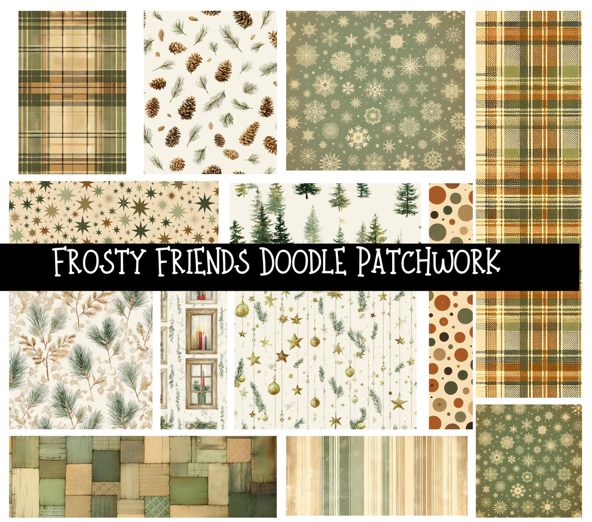 Frosty Friends Doodle Patchwork Set