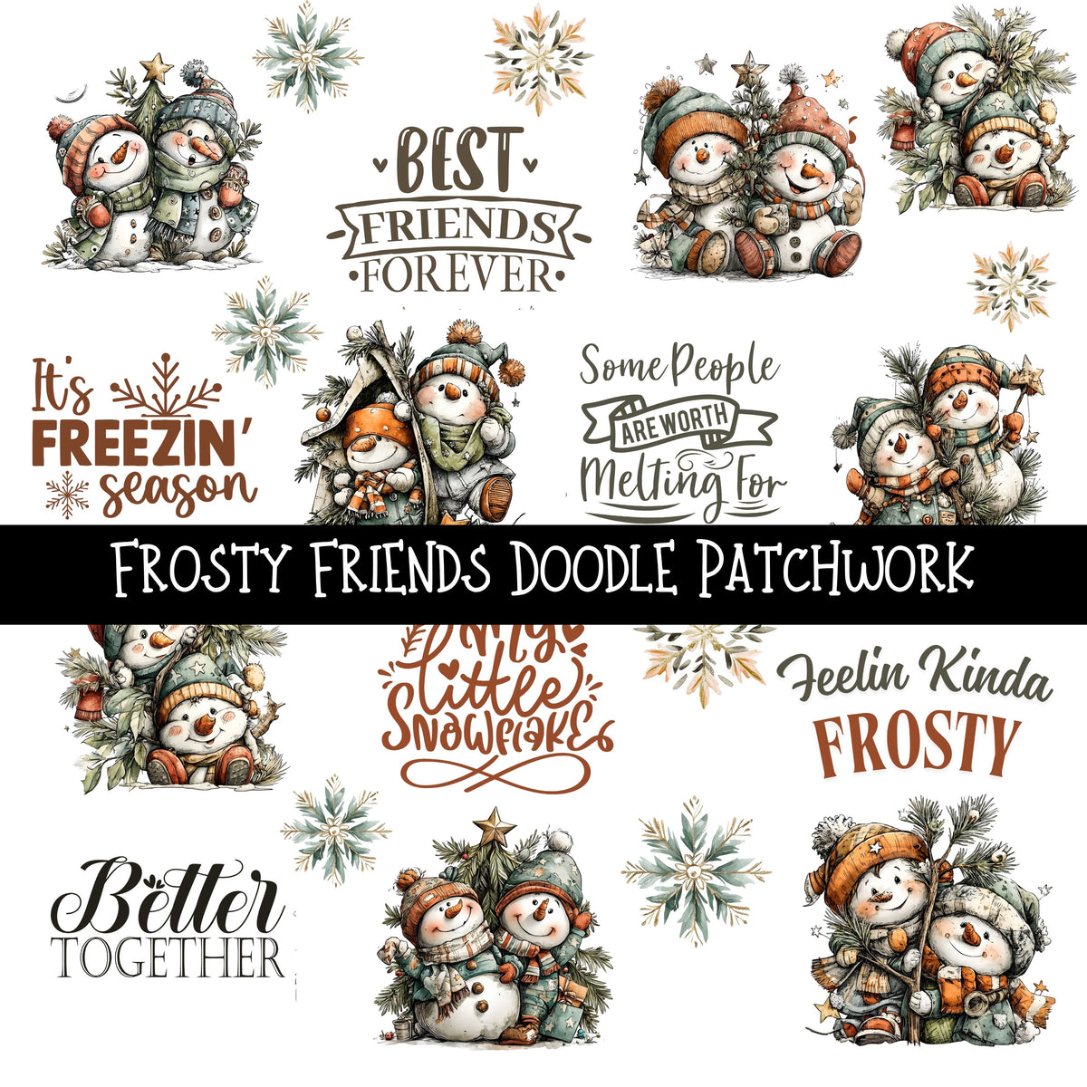 Frosty Friends Doodle Patchwork Set