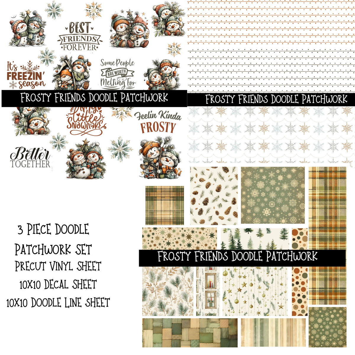 Frosty Friends Doodle Patchwork Set