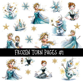 Frozen Torn Pages UV DTF Decal sheets 6 Designs available