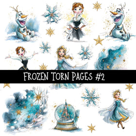 Frozen Torn Pages UV DTF Decal sheets 6 Designs available