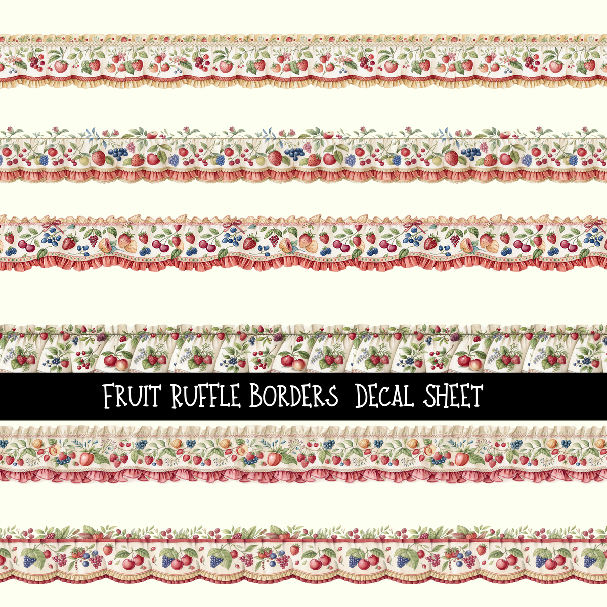 Fruit Ruffles Borders - Uv Dtf Decal Sheet