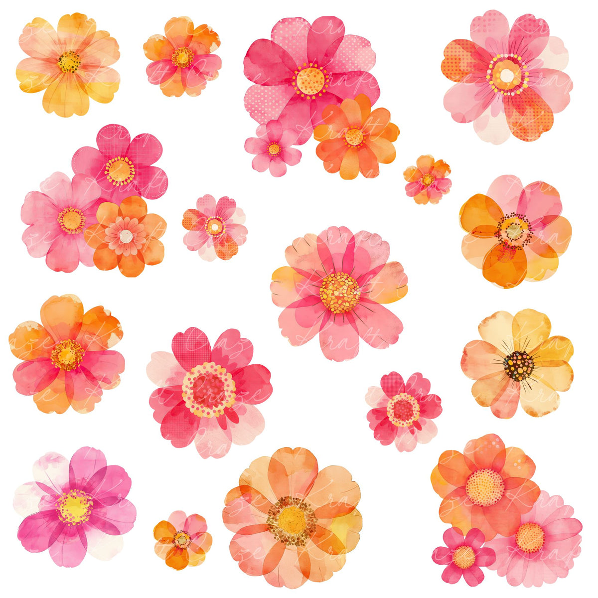 Fun Floral UV DTF Decal accent Sheet 10x10