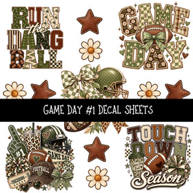Game Day UV DTF Decal sheets 4 Designs available