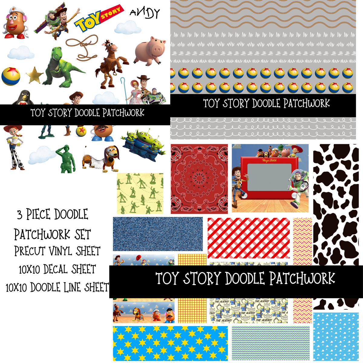 Toy Story Doodle Patchwork Set