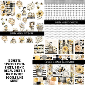 Garden Whimsy Doodle Patchwork Set