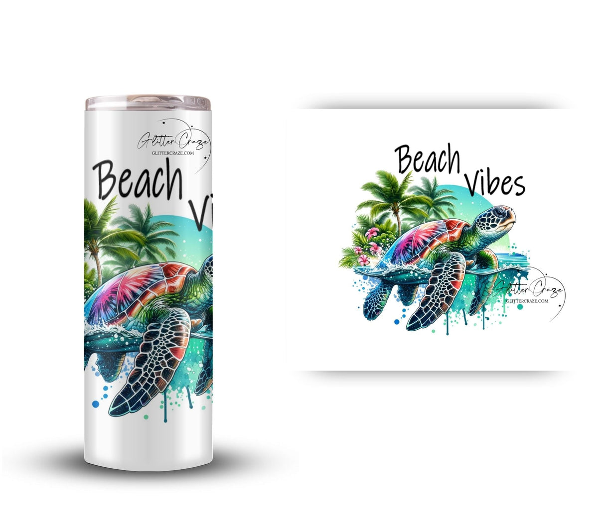 Beach Vibe Sea Turtle UV DTF Decals