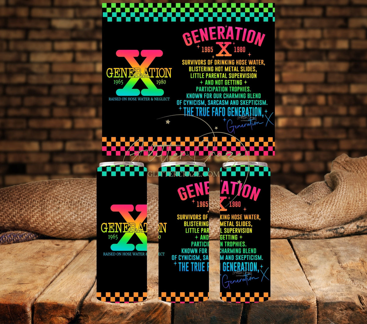 Gen X UV DTF Tumbler wraps- these have a transparent background