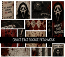 Ghost Face Doodle Patchwork Set