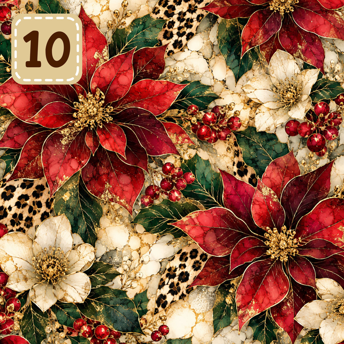 Gilded Christmas collection- 2 sizes vinyl sheets-10 designs available