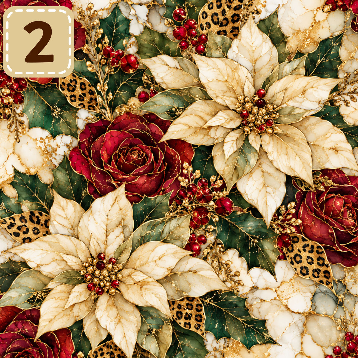 Gilded Christmas collection- 2 sizes vinyl sheets-10 designs available