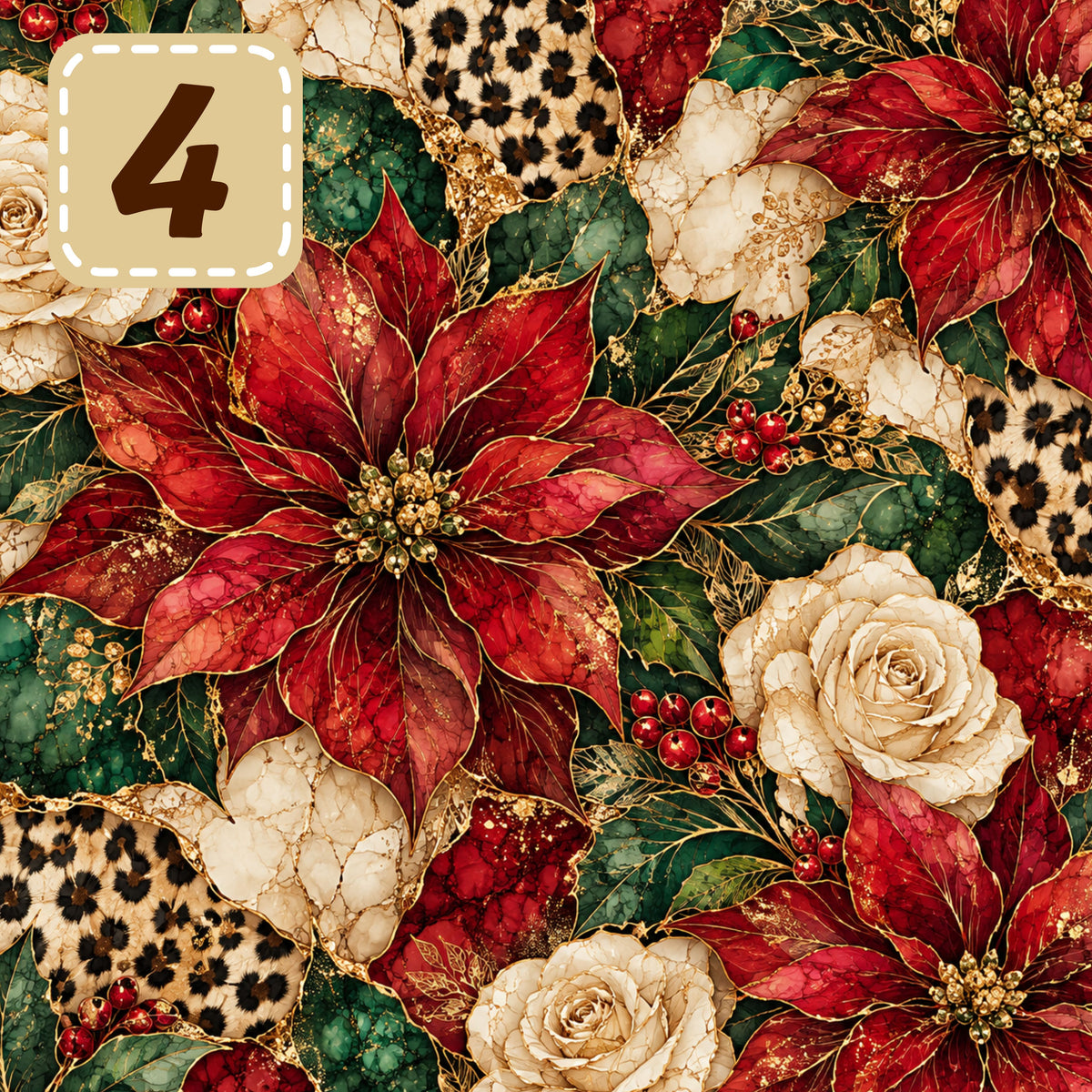 Gilded Christmas collection- 2 sizes vinyl sheets-10 designs available