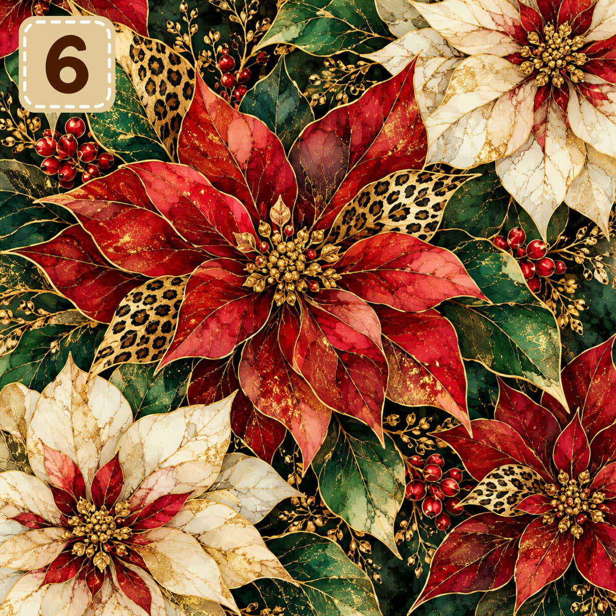 Gilded Christmas collection- 2 sizes vinyl sheets-10 designs available