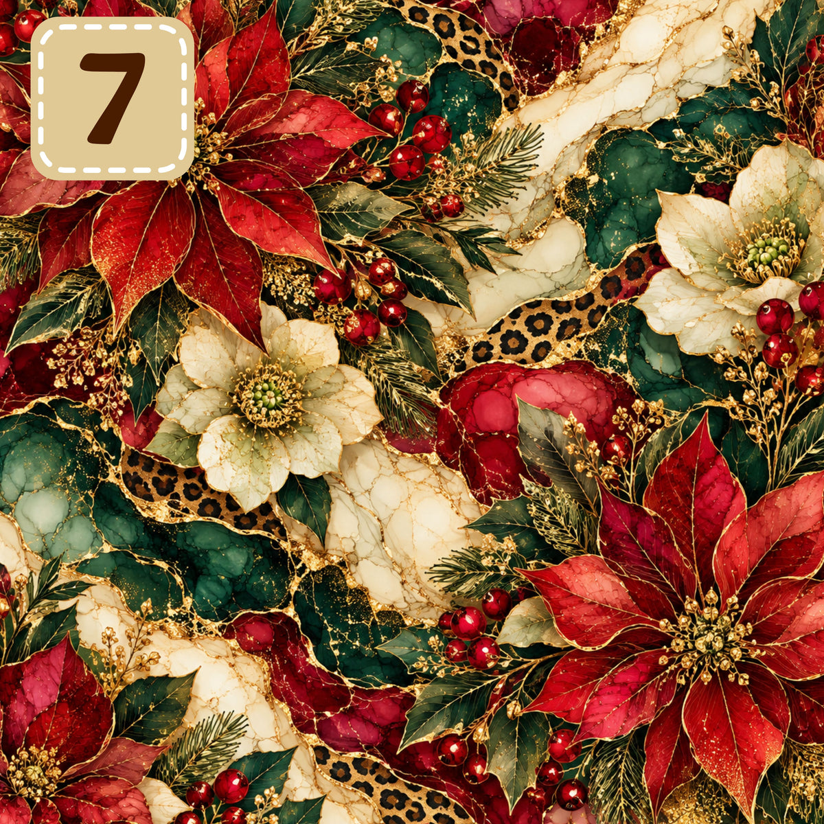 Gilded Christmas collection- 2 sizes vinyl sheets-10 designs available