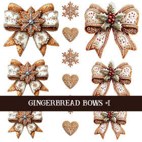 Gingerbread Bow Collection Decal sheets-12 styles