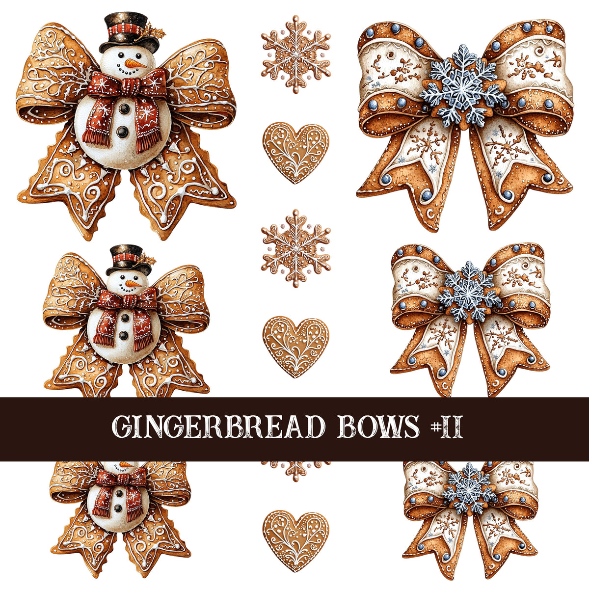 Gingerbread Bow Collection Decal sheets-12 styles