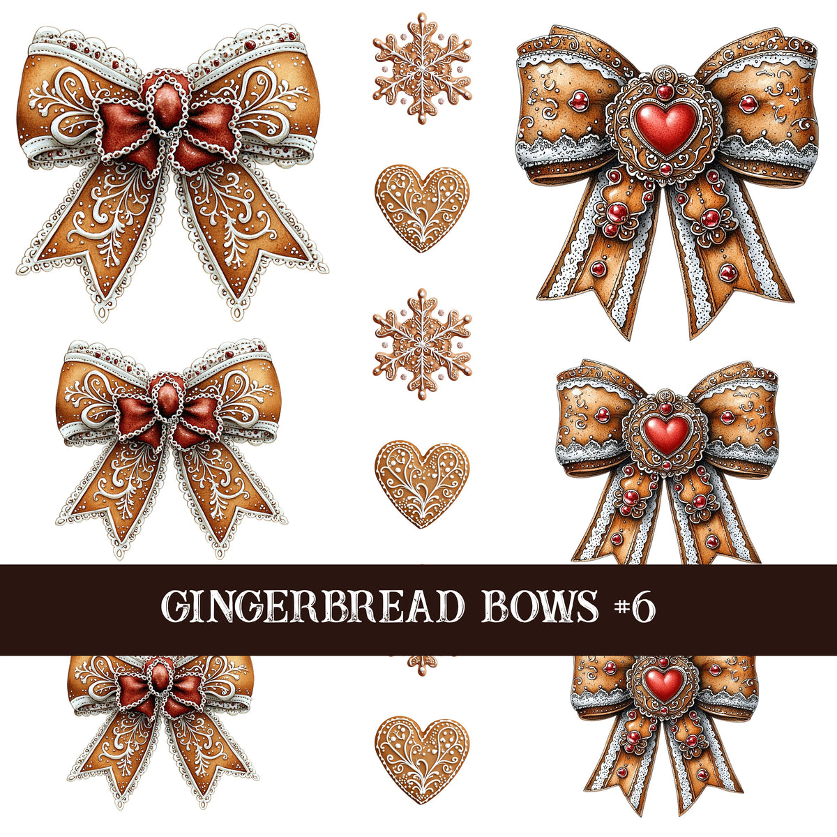 Gingerbread Bow Collection Decal sheets-12 styles