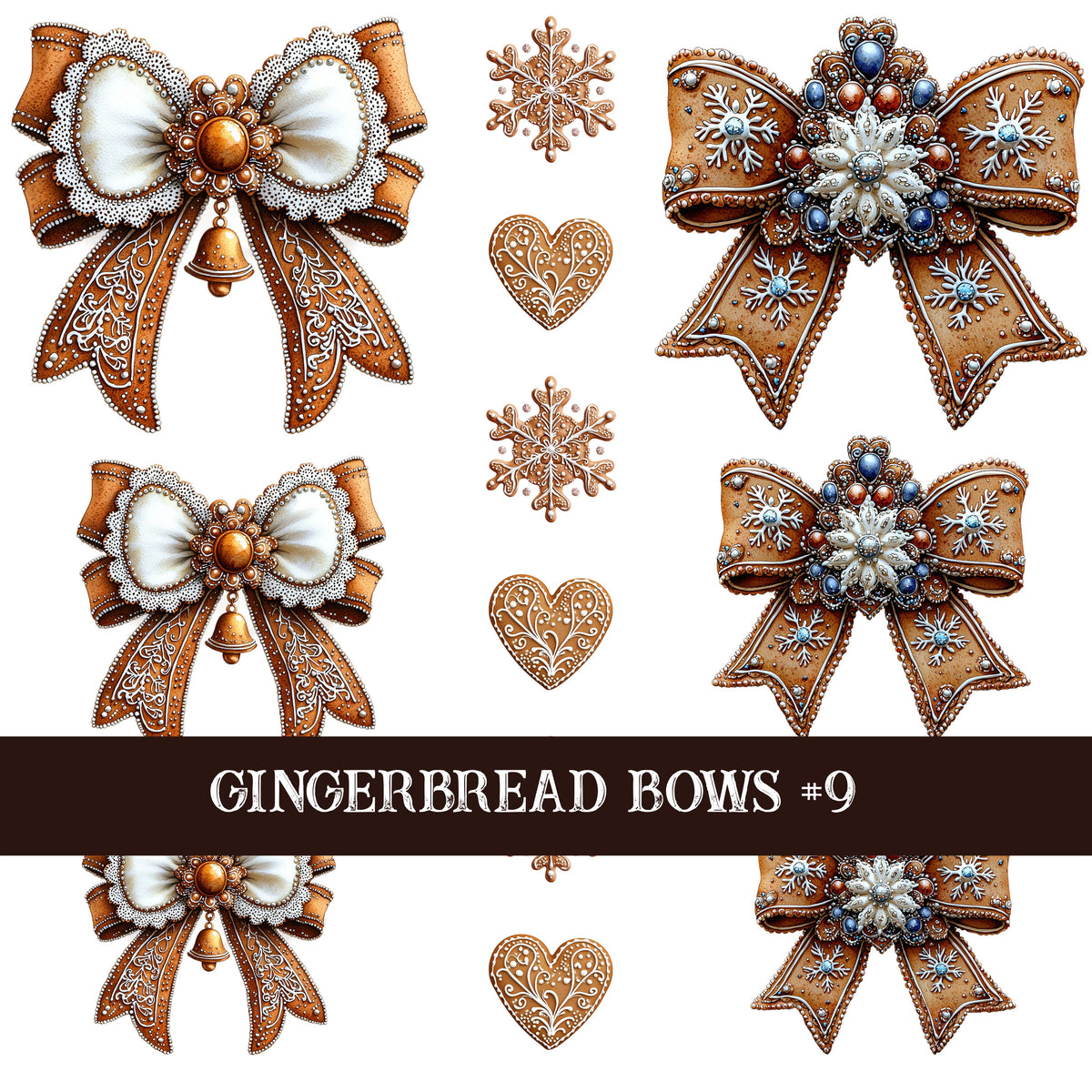 Gingerbread Bow Collection Decal sheets-12 styles
