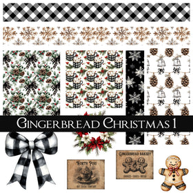 Gingerbread Christmas UV DTF Decal Sheets 4 design options