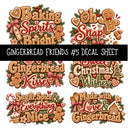Gingerbread Friends UV DTF Decal sheets 10 Designs available