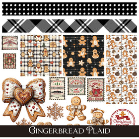 Gingerbread Plaid UV DTF Decal Sheets