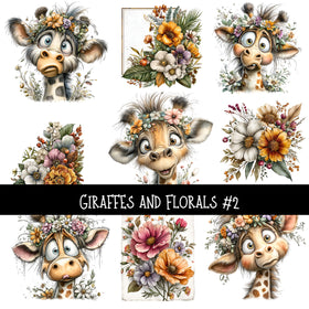 Giraffes and Florals UV Decal sheets 2 to choose from