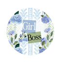 Girl Boss Blue Floral Tumbler Butt UV DTF Decals 5 Sizes