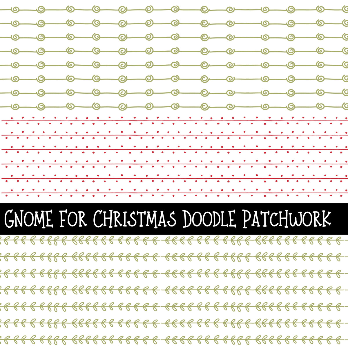 Gnome for Christmas Doodle Patchwork Set