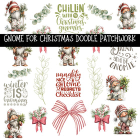 Gnome for Christmas Doodle Patchwork Set