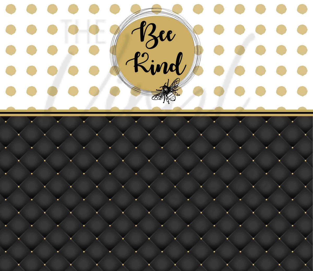 Gold and Black Bee Kind 20 oz Skinny Adhesive Vinyl Wrap