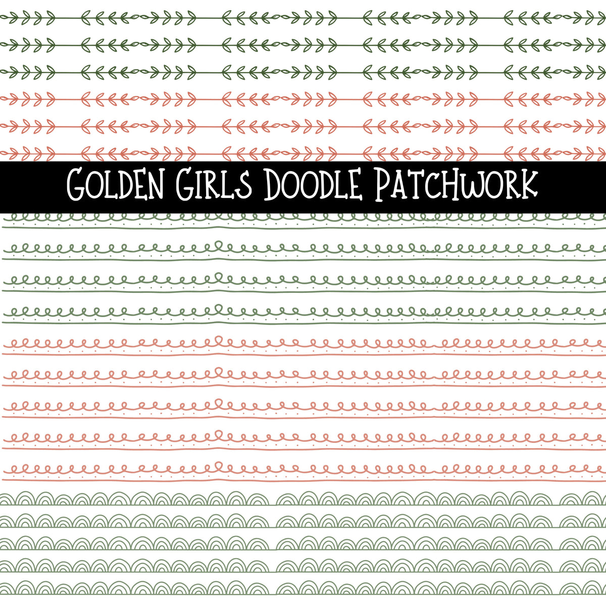 Golden Girls Doodle Patchwork Set