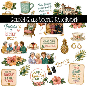 Golden Girls Doodle Patchwork Set
