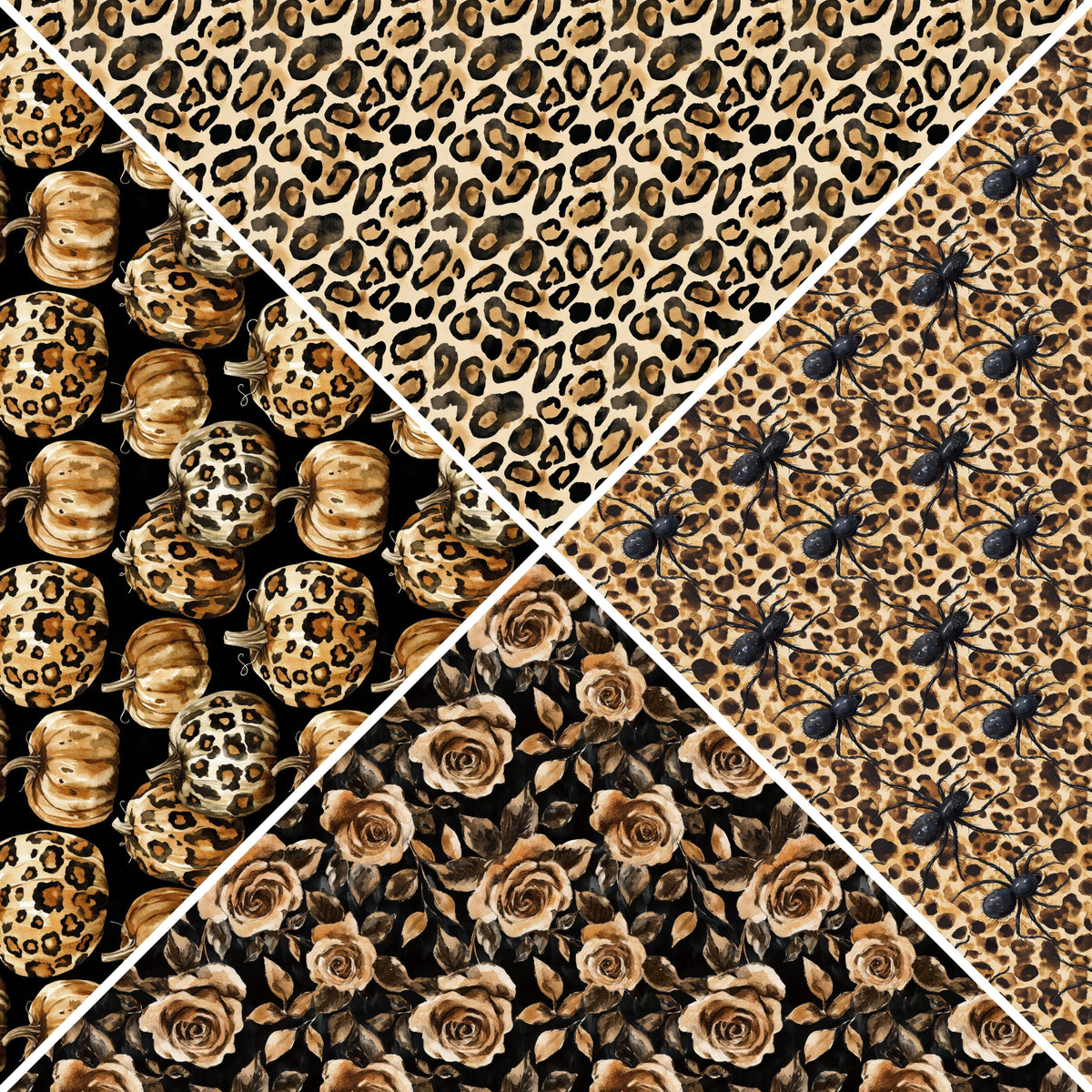 Golden Halloween Leopard Vsplit Precut Vinyl
