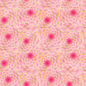 Gold Lined Pink Flowers Adhesive Vinyl