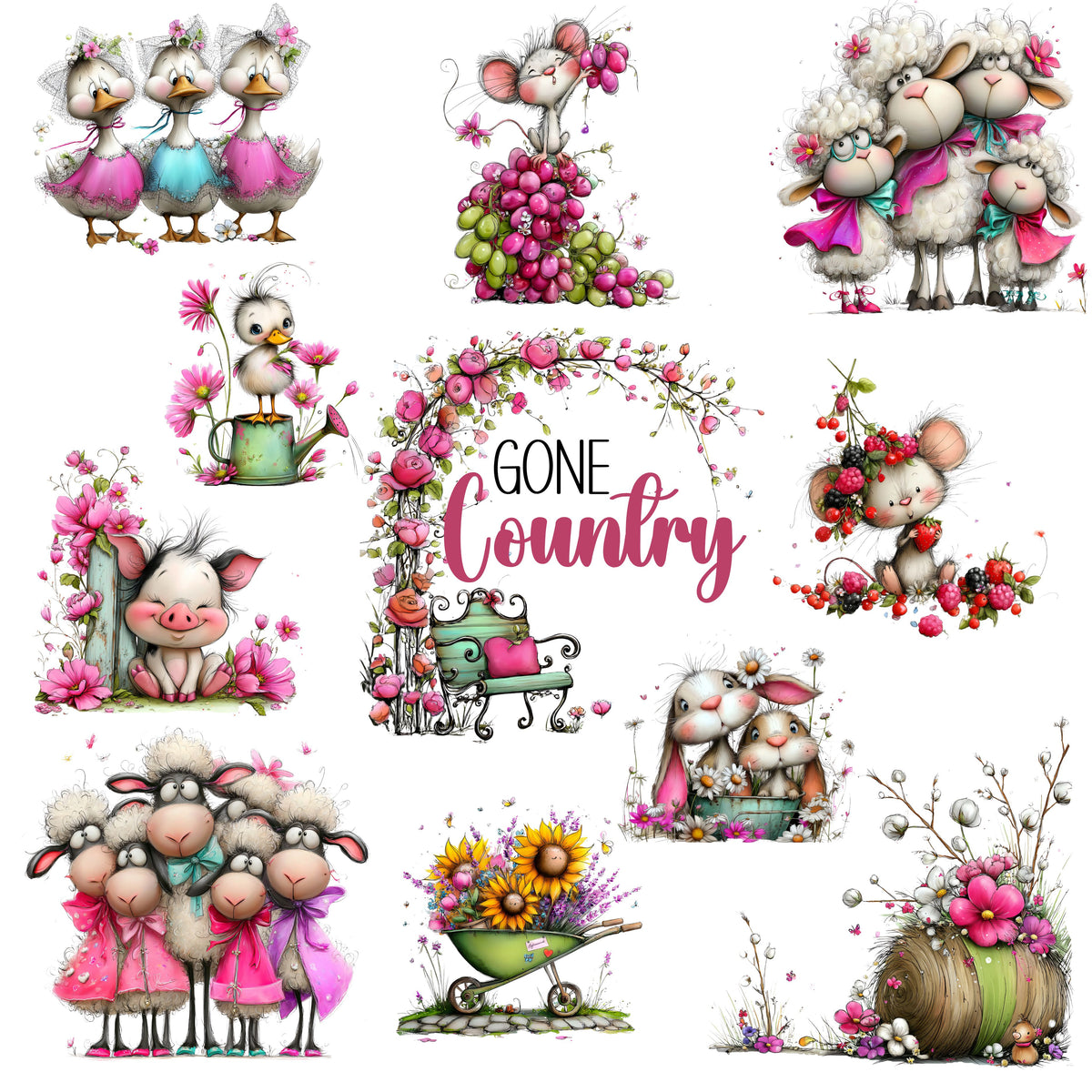 Gone Country UV DTF Decal sheet