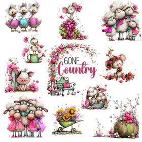 Gone Country UV DTF Decal sheet