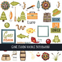 Gone Fishin Doodle Patchwork Set