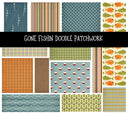 Gone Fishin Doodle Patchwork Set